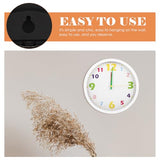 PRETYZOOM Educational ’ Wall Clock 10-inch Silent Analog Learning Clock with Cartoon Decor White Frame for Classroom Bedroom Preschool Teaching