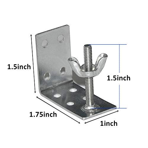 2pcs Mounting L Bracket and wingnut for Woven Wood or Bamboo Shade Universal Design for Inside, Ceiling or Wall Mount Roman Fold Shade