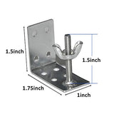 2pcs Mounting L Bracket and wingnut for Woven Wood or Bamboo Shade Universal Design for Inside, Ceiling or Wall Mount Roman Fold Shade