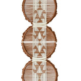 Flber Macrame Wall Hanging Brown and white Boho Wall Decor Art Living room wall art Round Handmade Geometric Lines Home Décor 11.8W x 65L