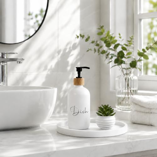 Silicone Bathroom Tray Coffee Table Decor Perfume Organizer, 9" White