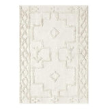 Uphome Boho Area Rug 3' x 5', Cream Washable Cotton Woven Entryway Rug with Tassels, Moroccan Tufted Bedroom Rug, Farmhouse Tribal Floor Carpet for Entry Office Porch Living Room Kitchen