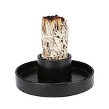 Sage Holder, Sage Burner, Sage Holder for Burning, Smudge Bowl, Sage Sticks Holder, Incense Holder, Black Candlestick Holder, Altar Decor