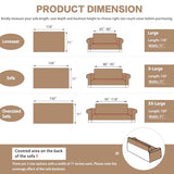 DREAMINGO Couch Cover Reversible Chenille 3 Seat Sofa Covers for Pet Kids Beige Coffee Couch Protector for 3 Cushion Couch Sofa Vertical Stripe Jacquard Sofa Slipcover Sectional, 71"x134"