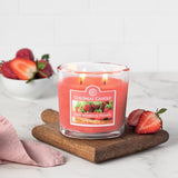 Colonial Candle Fresh Strawberry Rhubarb Scented Jar Candle, 2 Wick, 3.5 oz, Mottled Wax Candle