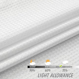 Home Queen White Waffle Bathroom Window Curtains, Water Repellent Rod Pocket Kitchen Drapes for Small Window, 2 Panels, 36 W X 45 L Inch Each