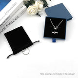 Small Jewelry Gift Box and Velvet Bag, Necklace Bracelet Earring Cardboard Organizer Square Jewellery Gift Box Pendent Storage Case for Birthday Xmas Christmas Wrapping (Blue)
