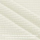 Hokway Stretch Couch Cushion Covers, 3 Piece Individual Sofa Cushion Slipcovers，Jacquard Sofa Seat Slipcover Set, Non-Slip Protector for Cushion (Creamwhite,Small-3PC)