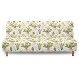 Cactus Print Easy-Going Futon Cover, Dual Couch Cover, Stretch Armless Sofa Cover, Leakproof Furniture Protector for Kids, Pets, Dog and Cat