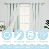 TANGWIN Gold Curtain Rods for Windows 48 to 84 Inch(4-7ft),1 Inch Adjustable Curtain Rod,Heavy Duty Window Rods,Decorative Swan Finials Drapery Pole,Telescoping Single Rod for Bedroom 36-88",Brass