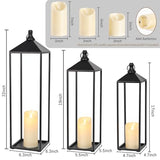 22'' 19'' 17'' Lanterns Decorative Outdoor Indoor, Set of 3 Floor Lanterns