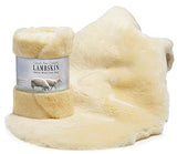 Desert Breeze Distributing Genuine New Zealand Baby Sheepskin, 100% Natural, Soft Shorn Wool, Soothing Comfort, All Seasons, Size Large LRG 34-36 inches in Length