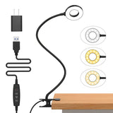 Desk Lamp, LED Reading Light with Clamp, 3 Color Modes & 10 Brightness Flexible Arm Book Light for Kids Reading Book in Bed at Night Clip on Table, Computer, Zoom Meetings - 27.6‘’ Black