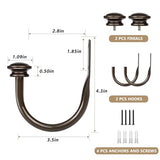 TONIAL Curtain Holdbacks 2 Pack, Decorative Window Drapery Tiebacks for Wall with Small Finials (1 Pair/2 Pack), Bronze