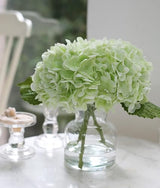 CHASMILE Real Touch Artificial Flowers Hydrangea in Vase for Home Decoration,Artificial Hydrangeas Centerpieces for Tables, Lifelike Fake Hydrangea in Vase for Bathroom, Office and Water Bar