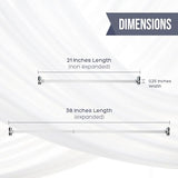 Amazing Drapery Hardware White Swivel Sash Curtain Rods with Nickel Ends, Set of 2 (Hardware Included) - Adjustable Length 21-38 Inches, Easy to Install Metal Rods for Doors, Windows,and Sidelights