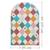 jinchan 3x5 Washable Kids Rug Colorful Study Corner Arch Chair Mat Confetti