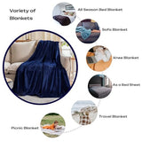 JIAHANNHA Navy Blue Throw Blanket Fleece Blanket Throw Size(50 by 70 Inches),Super Soft Cozy Plush Blanket for Couch Sofa Bed,Lightweight Warm Bed Blankets for Adults,All Season