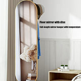 Mirror Full-Length Mirror Coat Hanger One-Piece Vertical Rotating Home Bedroom Fitting Floor Mirror Ins Wind Brass