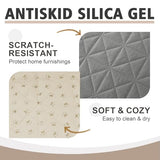 Ameritex Sofa Cover Waterproof for Seats Couch Cover for Dogs Pet Couch Cover Velvet for Chair Loveseat Sofa Machine Washable (Light Grey, 30x100 Inch)