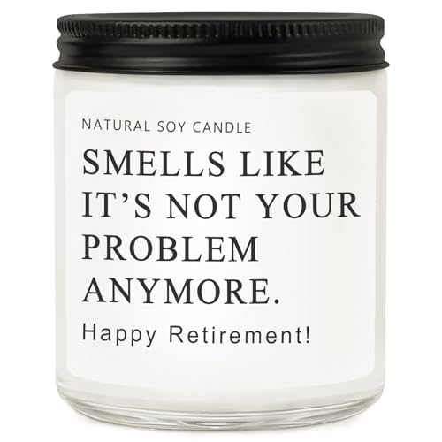 Retirement Gifts for Woman Men, Happy 2026 Retirement Candle, Funny Retired Farewell Gifts for Coworkers, Teacher, Nurse, Boss, Friends - Lavender Scented (7oz)