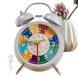 Childrens Analog Alarm Clock, Quiet Non Ticking Time Learning Clocks with Backlight Feature, Vibrant Educational Clock for Kids Room and Nursery, Ideal Early Learning Gift for Boys and Girls