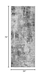 Ompaa 2x6 Rug Runners for Hallways Kitchen Runner Rug Non Slip Washable Grey Long Runner Rugs with Rubber Backing Soft Abstract Carpet Runner for Hallways, Kitchen, Bedroom, Bathroom, Entryway