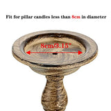 Sziqiqi Vintage Pillar Candle Holders Distressed Metal Candleholder Set