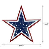 Metal Barn Star Art - American Flag Patriotic 9-Inch Star Wall Decoration, Wall Mount 3D Barn Star Decor July of 4th Decoration, Set of 3