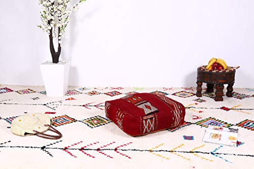 Oriental Pillow, Kilim Pillow, Ottomans, Tan Leather Pouf