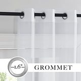 RYB HOME White Sheer Curtains 96 inches Long 4 Panels Set for Living Room, Light Filtering Voile Window Drapes with Grommet for Bedroom, W 54" x L 96"