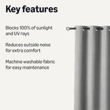 Amazon Basics 100% Blackout Curtains with Grommets, Noise Reducing, 52 x 84 Inches, Dark Gray, 2 Panels