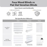 DEZ FURNISHINGS 2" Cordless Flat Slat Venetian Blind, 46" W x 48" H, White