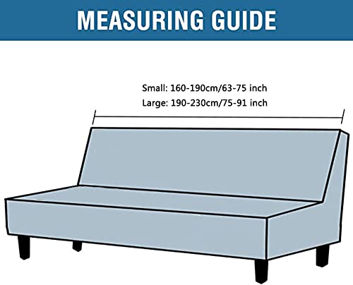 YOPOIY Elegant Printing Futon Cover Rich Textured Futon Slipcover Premium Polyester Armless Sofa Cover with Anti-Slip Foams for Pets, Kids -22-190-230cm