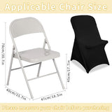 Black Chair Covers Stretch Folding Chair Covers Universal Spandex Fitted Chair Slipcovers for Wedding Dining Party Banquet Holidays Celebration Trade Show Craft Show Decoration (36 Pack)