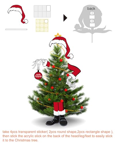 OFIHIDO Large Christmas Tree Topper,Gothic Halloween Christmas Decor for Tree,Halloween Christmas Decorations