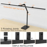 36W 3000LM Ultra Bright Architect Desk Lamp with Base, 47.4Inches Wide Tall Overhead Desk Light for Home Office, Dimmable Table Light with Remote for Desktop Working,Drafting,Reading
