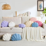 CANGHI Seashell Pillow Ivory White 13"x10" Plush Throw | Beachy coastal cushion for bed, couch, living room & sofa, ocean-inspired seaside accent with cozy decor.