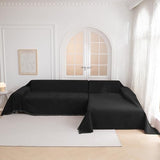 MYSKY HOME Couch Cover for Dogs Washable Couch Covers for 3 Cushion Couch Sofa Super Soft Sofa Slipcover Non Slip Sofa Cover, Chenille Sofa Covers for Dogs, Furniture Protector, 71"x150", Black