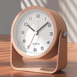AYRELY® 3.5 Inch Small Analog Alarm Clocks,Battery Operated Desk Clock,Cute Table Clock with Light，Adjustable Angle for Travel,Bedside,Bedroom,Kids,Living Room Decor (Pink)