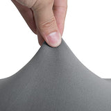 Amazon Basics Dining Chair Covers, Stretch Parson/Dining Chair Slipcover, Removable Washable Chair Protector for Home/Restaurant/Banquet, Light Grey, 6-Pack