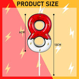 Cartoon White and red Lightning Cake Candle Digital Anime Cartoon Birthday Candle Cake Decoration Animation Birthday Decoration Party Supplies(8)
