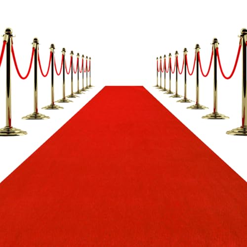Red Carpet Runner 3x10 ft – Extra Thick 450 GSM Non-Slip Waterproof Aisle Rug for Weddings, Parties, Events, Banquets & Proposals