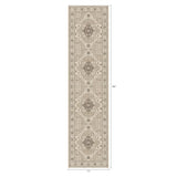 Washable 2x8 Entryway Runner Rugs, Vintage Non-Slip Low Pile Rugs Beige