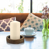 Stonebriar Unscented Pillar Candles – 65 Hour Burn Time, Long-Lasting Wax Candles for Weddings, Holidays, Home Décor & Special Events, Pack of 3, Ivory, 3" x 6"