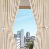 Groleca 2 x Heavy Duty U Shaped Metal Curtain Holdbacks Curtain Tiebacks with Clear Crystal Ball Pull Backs Curtain Holders for Drapes (Gold)