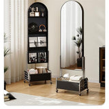FKEE55UED Floor Home Floor-Length Dressing Mirror Luxurious Full-Length Bedroom Movable Integrated Coat Rack Mirror