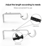 IHRDNNR Curtain Rod Holders Heavy Duty Adjustable Rod Brackets for 7/8 or 1 Inch Rods, Set of 3 (White)
