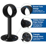 TOKPLNU Curtain Rod Brackets, Ceiling Heavy Duty Holders, Black 4 Pack Hooks Hangers for 1 1/4-Inch Drape Poles