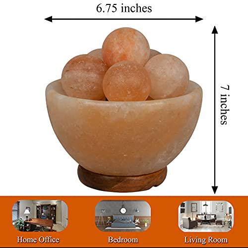 Himalayan Fire Bowl Salt Lamp with 6 Massage Balls Premium Quality Authentic from Pakistan
